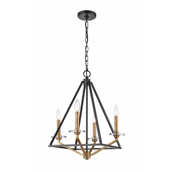 331-4MCR-BBG Innovations Lighting Raleigh - 4 Light Mini Chandelier-21 Inches Tall and 17.5 Inches Wide-Black Brushed Brass Finish -Traditional
