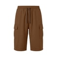 thumbnail image 3 of FhsagQ Male Cargo Short Pants for Men with Slanted Front Pockets and Backless Design for Utility Workwear Coffee Size M, 3 of 8