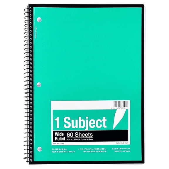 Loose Leaf Notebook Paper,Primary Writing Journal,Wide Ruled Notebook Paper,Notebook Paper College Ruled,Spiral Notebook Wide Ruled,60 Page Composition Notebook,Green