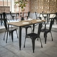 thumbnail image 5 of Flash Furniture Declan Commercial Indoor/Outdoor Dining Table with Umbrella Hole, 30" x 60" All Weather Brown Poly Resin Top and Black Steel Base, 5 of 11
