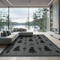 thumbnail image 2 of ODIKA 6'x9' Washable Area Rug Non-Slip, Easy Care, Minimalist Skull Vintage Phase Gothic Arch Mystical Motifs Goth Flowing Dynamic for Family Room, Living Room, Master Bedroom, 2 of 7