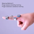 thumbnail image 3 of Adjustable Coil Spring Finger Extension Splint Training Device Correcting Straightening Fixation Splint Blue With Soft Cushion, Joint Straightening, Universal Size, 3 of 8