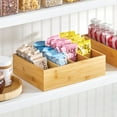 thumbnail image 3 of mDesign Bamboo Wood Food Storage Organizer Bin Box, 4 Sections, 2 Pack - Natural, 3 of 8