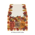 thumbnail image 3 of Thanksgiving Table Runner with Maple Leaf Pumpkin Turkey Pattern Polyester Tablecloth for Holiday Dining Table Decoration Fall Party Table Mat Washable Festive Decor for Home Gathering Celebration, 3 of 5