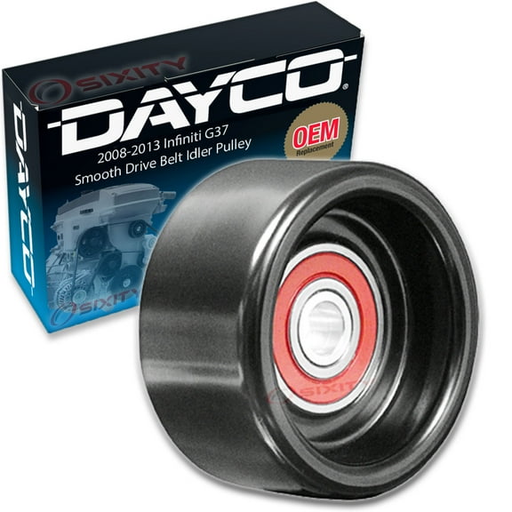 Dayco Smooth Pulley Drive Belt Idler Pulley compatible with Infiniti G37 3.7L V6 2008-2013