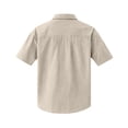 thumbnail image 7 of Domuza Mens Corduroy Textured Short Sleeve Shirts Casual Solid Button Polo Shirt Comfy Wrinkle Free Tops Khaki 2XL, 7 of 7