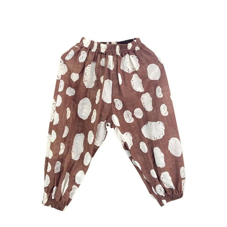 

Jgppe Toddler Boys Girls Cotton Pants Cute Print Comfy Elastic Casual Bloomer Trouser 2-9 Years