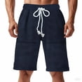 thumbnail image 2 of pstuiky Pantalones cortos para hombre, Pantalones cortos de punto con cintura elástica, versátiles, de color liso y para tiempo libre para hombre Pantalones cortos de golf, 2 of 9