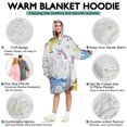 thumbnail image 5 of Wearable Oversized Blanket,White Cartoon Unicorn Star Rainbow Cloud Pattern Wearable Blanket Hoodie for Adults,Cozy Hooded Blankets with Super Pockets,Super Warm Fuzzy Pullover for Women & Men, 5 of 6