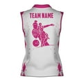 thumbnail image 3 of Personalized Hot Pink Argyle Color Lady Play Bowling Women Sleeveless Polo XS-4XL, 3 of 5