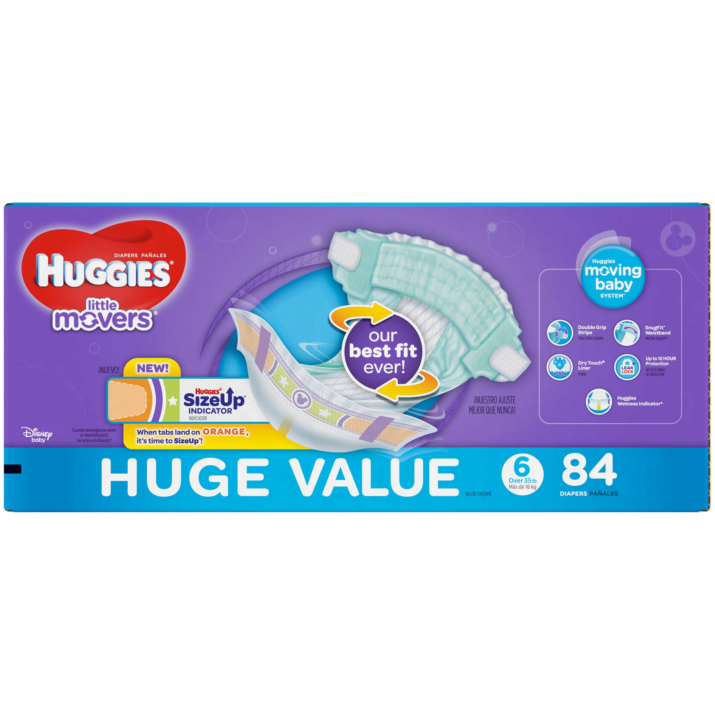Huggies Little Movers Diapers, Size 6 (Choose Diaper Count)