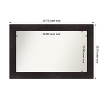 Amanti Art Custom Framed Wall and Bathroom Mirror (25.75 x 39.75 in.), Furniture Espresso Frame