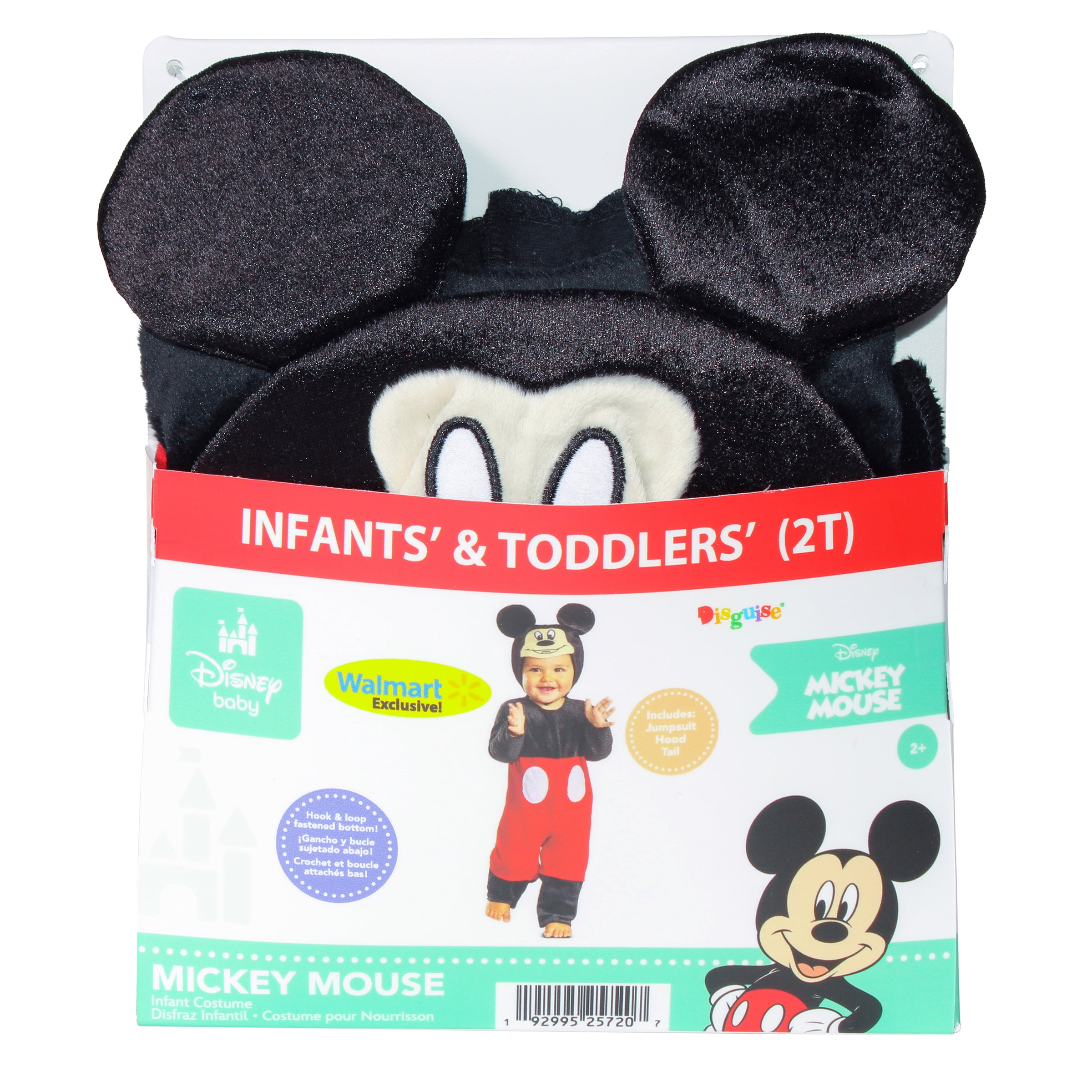 Disney Mickey Mouse Costume for Toddler, Size 2T, by Disguise