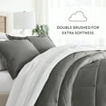 thumbnail image 5 of Noble Linens Down Alternative Stitched Stripe Gray Reversible Comforter Set, 5 of 7