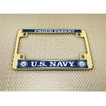 thumbnail image 5 of [Officially Licensed Product] - Motorcycle Domed Custom-Made Personalized Metal License Plate Frame with United States Navy Proud Parent Design - Gold, 5 of 7
