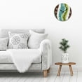 thumbnail image 5 of Chilfamy 1pc Wavy Design Theme Wooden Wall Clock, 10 Inch Perfect for Living Room, Dorm, Bedroom, Kitchen, Home Office, Silent Decorative Clock 10x10in, 5 of 8