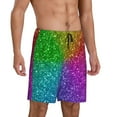 thumbnail image 2 of Easygdp Colorful Glitter Men's Short Pajama Pants, Sleep Shorts, Household Pants, Casual Pants with Pockets - XX-Large, 2 of 9