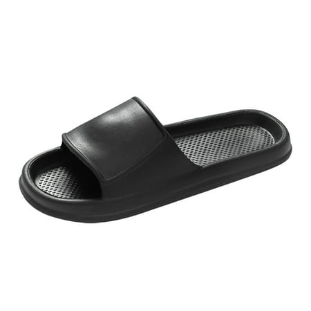 

nsendm Men House Slippers Size 14 Leather Men Slippers Color And Home Sandals Home Solid Mens Indoor Outdoor Slippers Shoes Black 9
