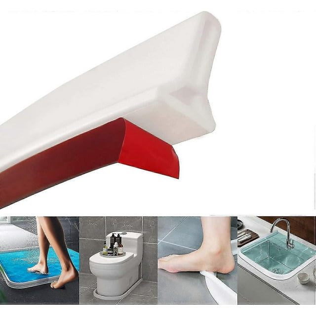 Collapsible Threshold Water Dam for Shower Stall, Water Stopper