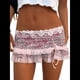 thumbnail image 1 of Minifalda de Encaje Y2K para Mujer, de Tiro Bajo, con Estampado de Leopardo, con Volantes en Contraste, Corta y Holgada, Estilo Enagua. Rosa XL, 1 of 6