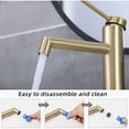 thumbnail image 3 of Smooth Operation Bathroom Faucet, Contemporary Style Basin Mixer Tap with Ceramic Disc Cartridge, Solid Brass Construction for Durability and Brushed Gold Finish, 3 of 5