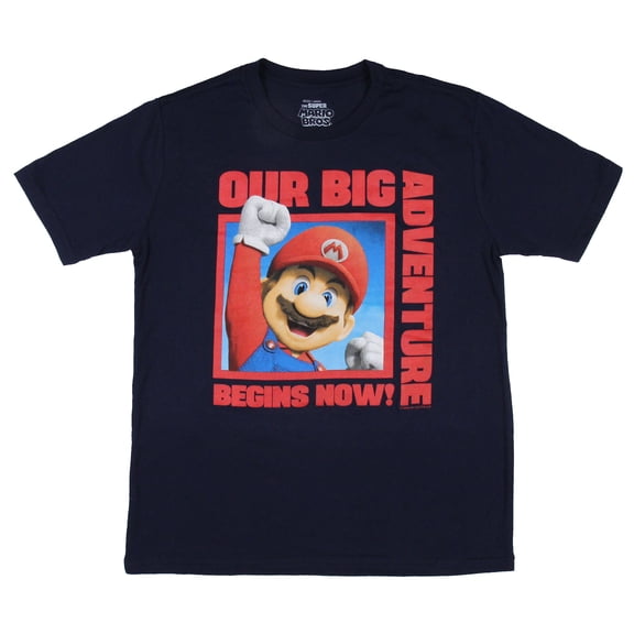 The Super Mario Bros. Movie Boys' Our Adventure Begins Now Graphic Print T-Shirt For Boys' and Girls'