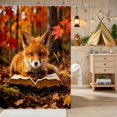 thumbnail image 2 of Erosebridal Fox Shower Curtain 72Wx72L for Boys Girls, Autumn Book Waterproof Bathroom Curtain, 2 of 5