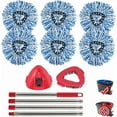 thumbnail image 1 of Tête de Vadrouille Rotative RinseClean de Rechange pour Système à 2 Réservoirs Vileda EasyWring - Tampons Triangulaires en Microfibre Rotatifs de Remplacement Lavables et Réutilisables s'Adaptent à Tous les Planchers - 6 Linges 1 Base de Vadrouille 1 Manche 2 Brosses, 1 of 7