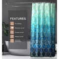 thumbnail image 2 of Modern Shower Curtain,Ombre Blue Teal Fabric Shower Curtains for Bathroom with Hooks, Waterproof Shower Curtain-72"W x 78"L (Pack of 1), 2 of 7