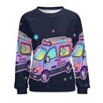 thumbnail image 7 of Fire Engine Car Truck Womens Casual Crewneck Sweatshirt Long Sleeve Tops Cute Pullover Loose Fit, 7 of 7