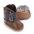 thumbnail image 3 of Beilxfa Newborn Boys Girls Pu Leather Western Boots Cowboy Bootie Soft Sole Non-Slip Crib Shoes For Baby Infant 0-18 Months, 3 of 7