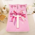 thumbnail image 5 of Erosebridal Letter T Monogrammed Bed Sheets,Pink Girly Bowknot Princess King Sheets For Bows Lover 4 Pieces, 5 of 6