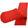 thumbnail image 3 of Ultra Soft Non-Slip Grip Slipper Socks, Red - Fall Injury Prevention Hospital Sock for Safety, Comfort and Warmth - All Around Tread Pattern, 3 of 4