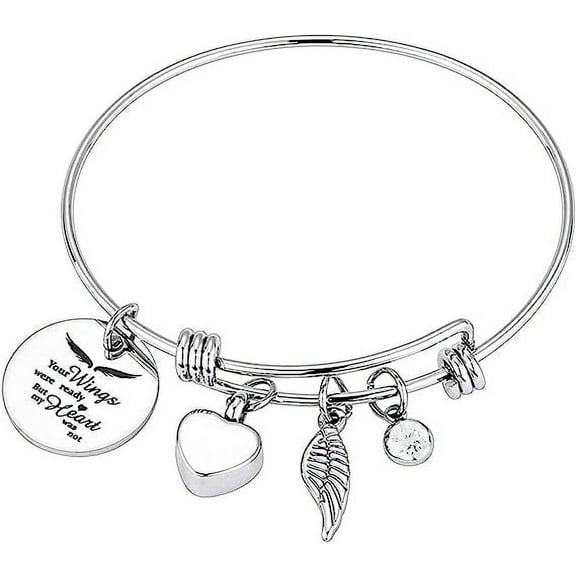 Personalized 12 Birthstone Urn Jewelry Cuff Bangle Ash Holders as Keepsake Cremation Bracelets for Ashes