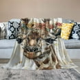 thumbnail image 2 of BCIIG Giraffe Flower Crown Warm Lightweight Blanket Soft Fleece Blanket for Living Rooms Sofa Decor Cow Gifts All Seasons 50x60in, 2 of 6