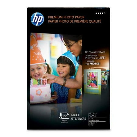 HP 4x6 Premium Glossy Photo Paper, 100 sheets