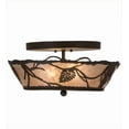 thumbnail image 5 of Meyda Tiffany 186439 Whispering Pines 2 Light 8" Tall Semi-Flush Ceiling Fixture - Bronze, 5 of 7