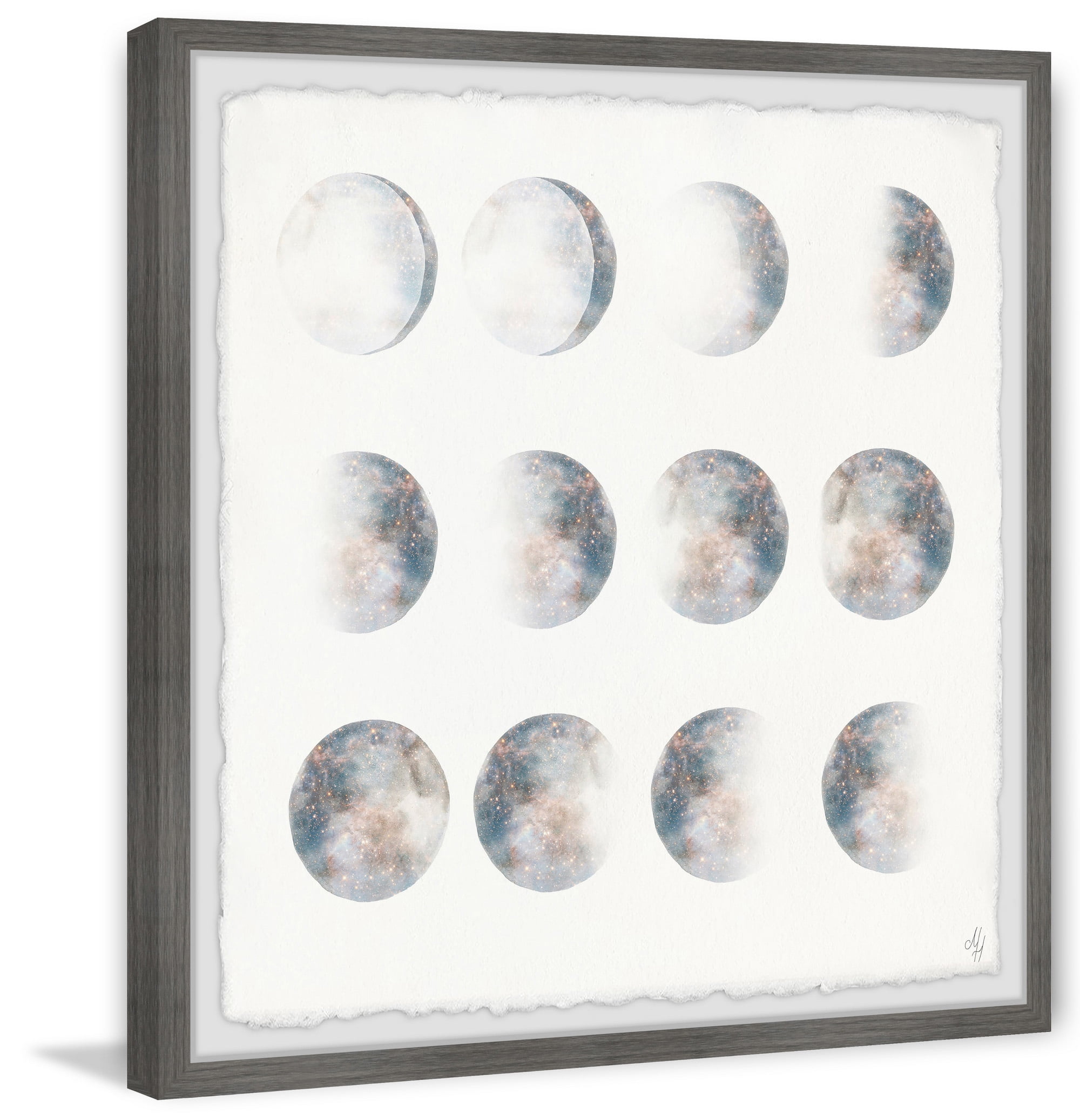 Marmont Hill Moon Phase Framed Wall Art, 18.00" x 1.50"