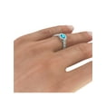 thumbnail image 7 of 2.50 ctw Blue Topaz Ring with Diamonds 14K White Gold Vintage Micro Pave Halo, 7 of 7