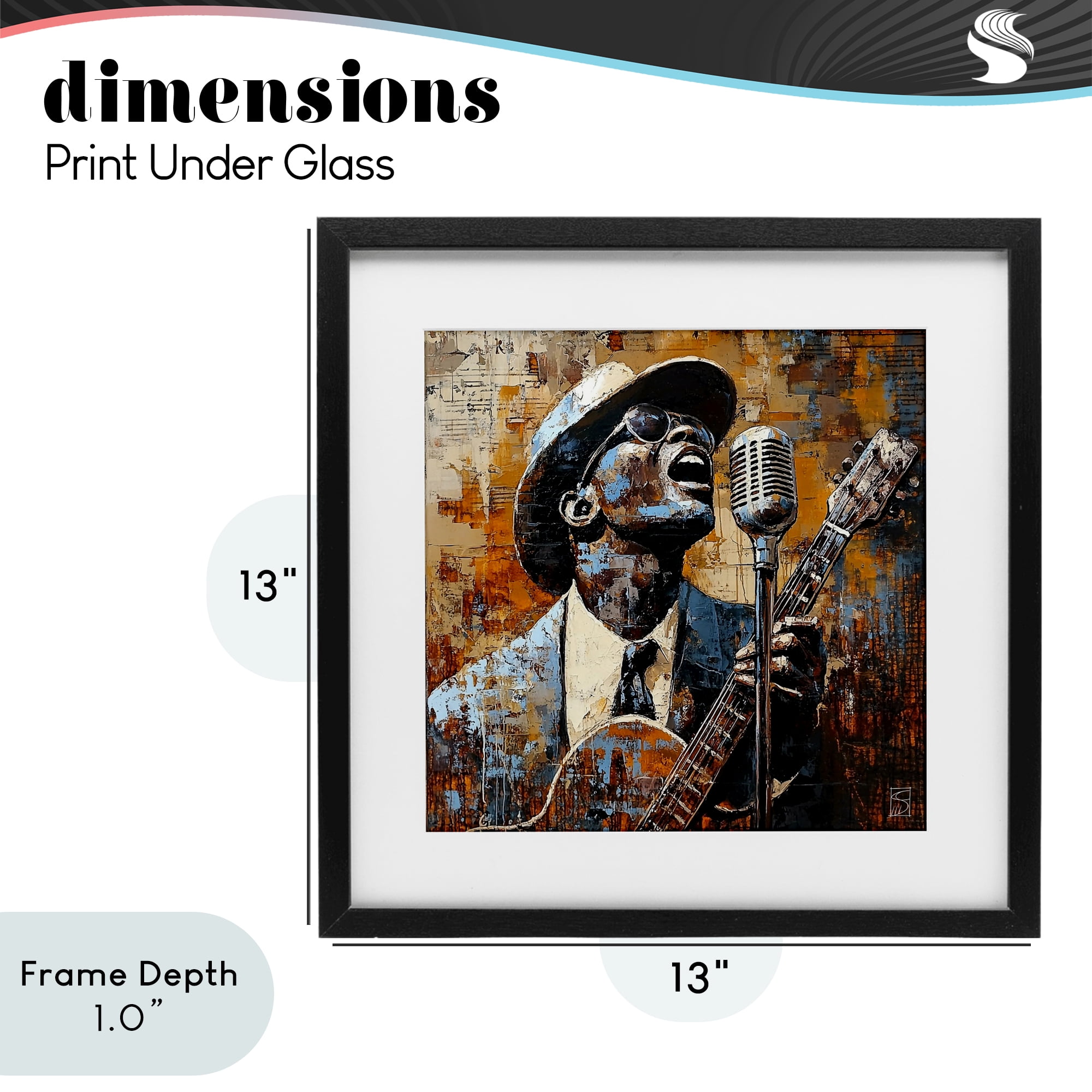 Stupell Industries Passionate Blues Singer Black Framed Print Under Glass, design by Sara Culpepper