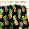 thumbnail image 3 of Pineapple Blanket Gifts for Women Girls Mom, Tropical Fruits Decoration for Home Bedroom Living Room Chair Office, Soft Comfort Fuzzy Lightweight Throw Blankets Black 50"x60", 3 of 5