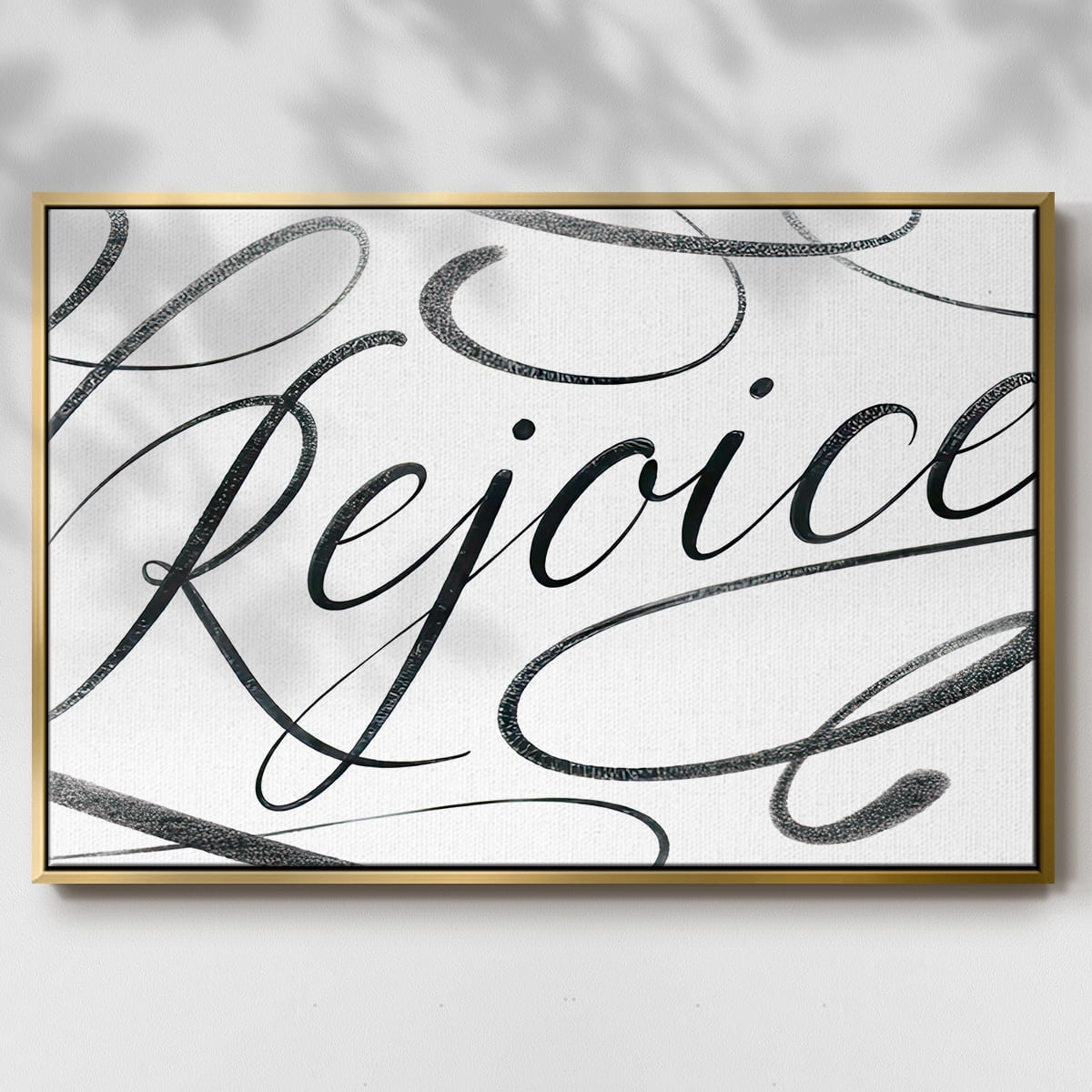 Rejoice - Framed Gallery Wrapped Holiday Canvas - 27 x 41 - Gold Frame