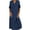 Dark Blue M, variant on Fall Spring Lady Dress V Neck Loose Short Sleeves with Cufflink Split Hem Plus Size Dress Solid Color Buttons Pullover A-line Daily Wear Beach Maxi Dress