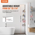 thumbnail image 2 of VEVOR 56" to 114" High Shower Corner Caddy Tension Pole Rust-Proof Tension Pole, 2 of 8