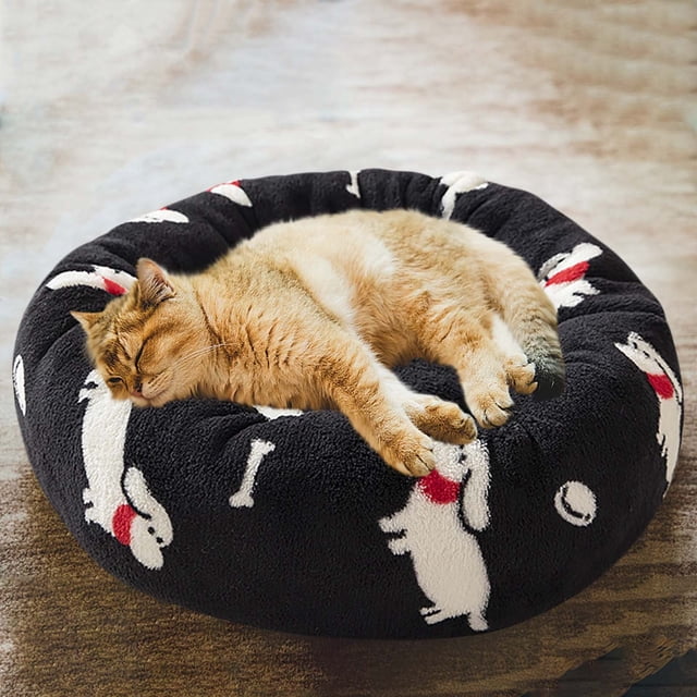 Fiudx Cama para Mascotas, Base Antideslizante En Cojín Acogedor, Almohadilla de Terciopelo Suave Que Retiene El Calor, Tapete Reforzado y Duradero para Gatos, Solución de Confort Durante Todo El Año,