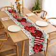 thumbnail image 3 of Valentine's Day Table Runner 48 Inches Long Farmhouse Dress Scarves, Red Strip Plaid Love Eucalyptus Beige Burlap Dining Tablerunner for Coffee Table/Kitchen Island/Party Décor, 13" x 48", 3 of 8