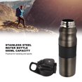 thumbnail image 3 of Stainless Steel Vacuum Insulation Bottle Durable Thermal Sports Cup Water Bottle for Traveling, Black, 22oz, 3 of 5