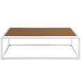 thumbnail image 4 of Modway Stance Table Basse de Patio en Aluminium et Bois, Blanc et Naturel, 4 of 5