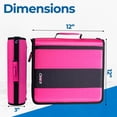 thumbnail image 3 of Case-It The Classic Zipper Binder - 2 Inch O-Rings - Multiple Pockets - 350 Sheet Capacity - Comes with Shoulder Strap - Magenta D-251, 3 of 8