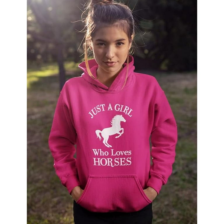 Just a Girl Who Loves Horses Women s Hoodie Exclusive Equestrian Style Warm and Cozy Winter Apparel Perfect Gift for Horse Lovers Horse Themed